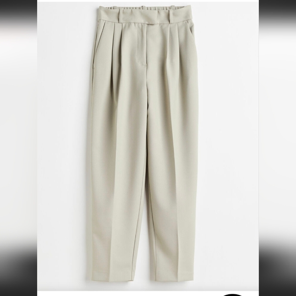 H&M Pants - H&M High Rise Pleated Ankle Taper Chinos Loose Fit